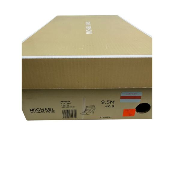 Michael Kors Berkley Sandal Blue Velvet Platform Block Heel Size 9.5M Zipper NWB - Picture 10 of 10